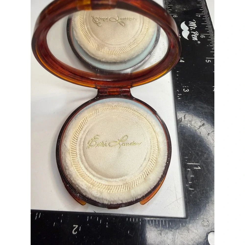 Estee Lauder Honey Glow Pressed Powder Compact Faux Tortoiseshell Monogram